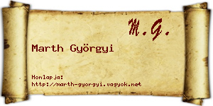 Marth Györgyi névjegykártya