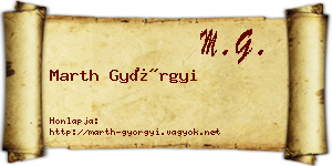 Marth Györgyi névjegykártya